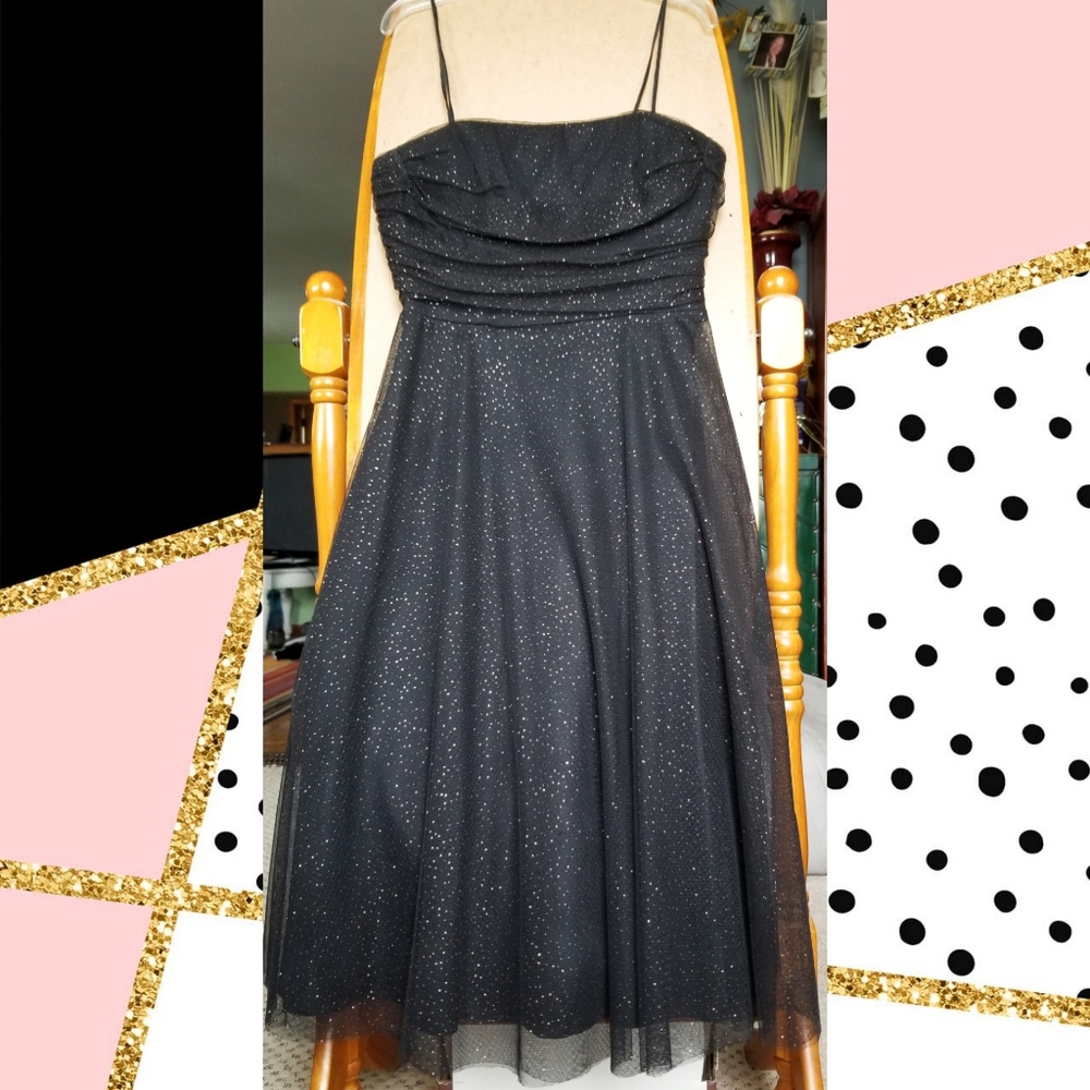 Formal black midi dress
